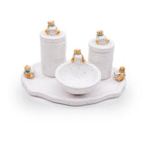 Kit Higiene Urso Cubo Poa 4 pçs